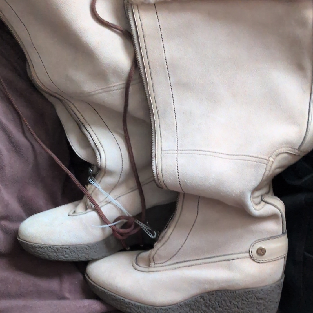 Cole Haan Cream Over The Knee Boots